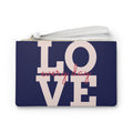 Love Every Day Clutch — Navy Valentine Heart Candy Pattern Wristlet