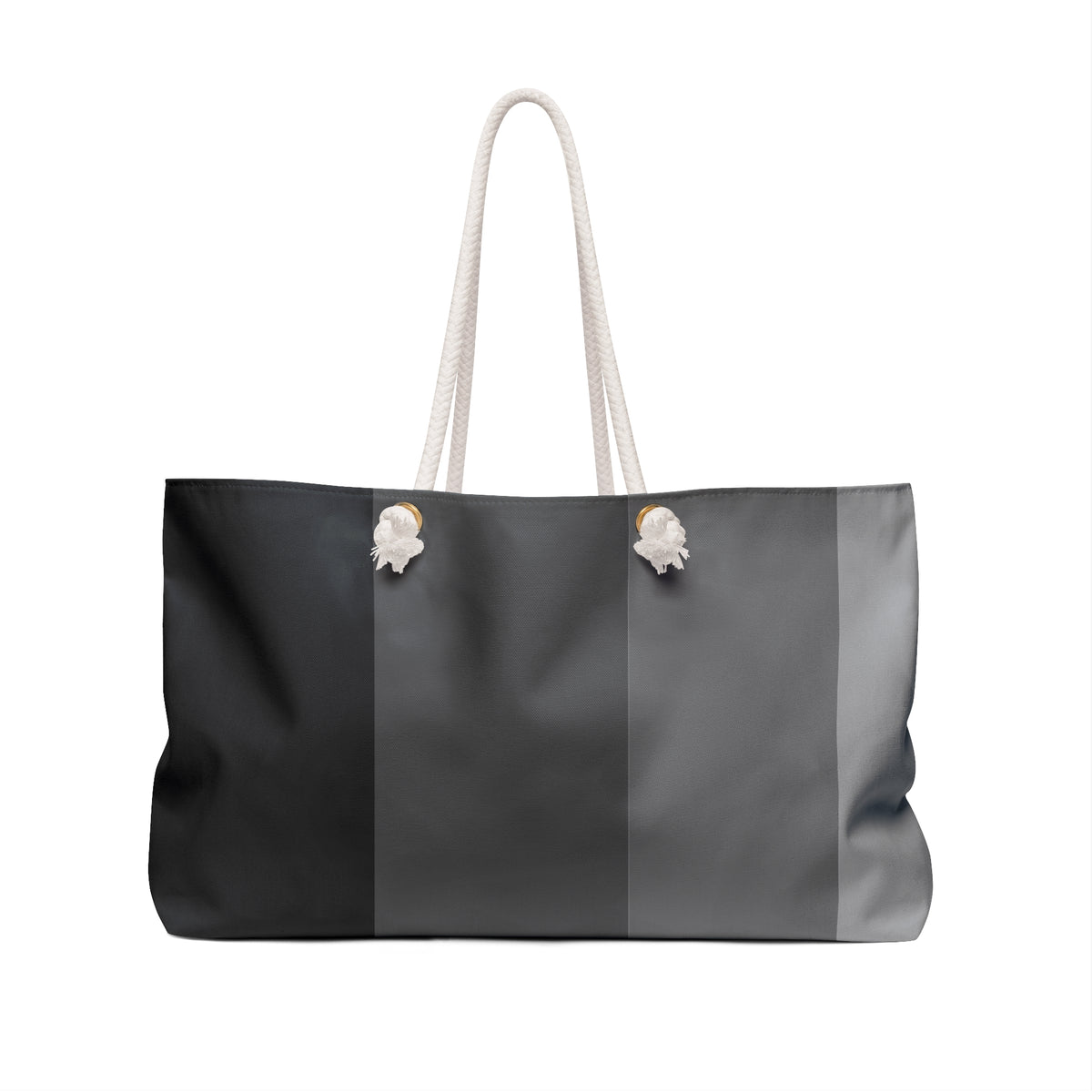 Gray Gradient Weekender Bag — Large Striped Travel Tote