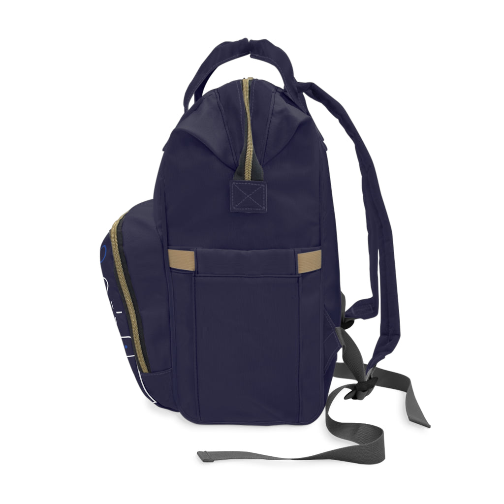 Multifunctional Diaper Backpack — Navy Baby Care Bag with Waterproof Front Pocket