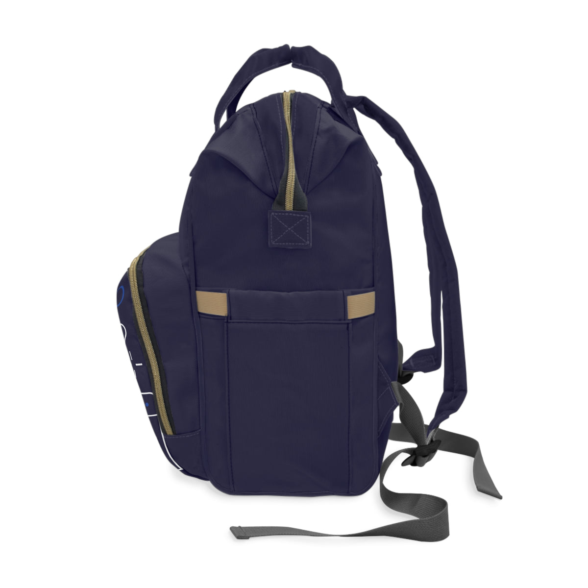 Multifunctional Diaper Backpack — Navy Baby Care Bag with Waterproof Front Pocket