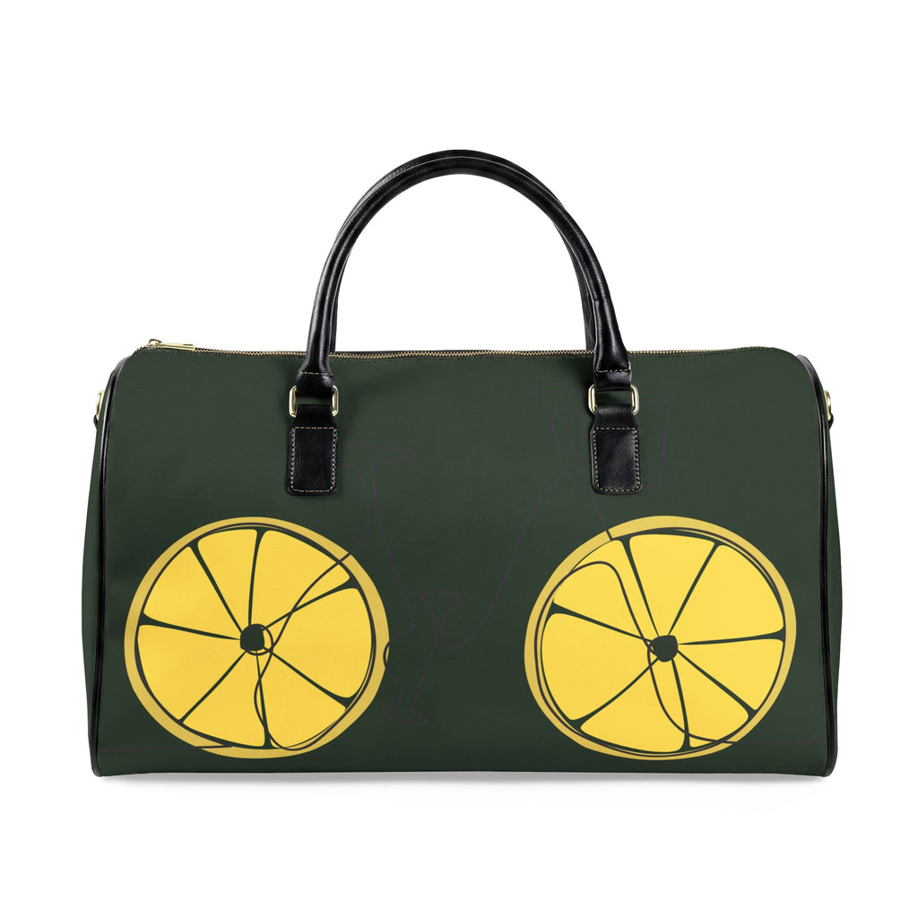 Lemon Slice Faux Leather Travel Bag — Green Weekend Duffle