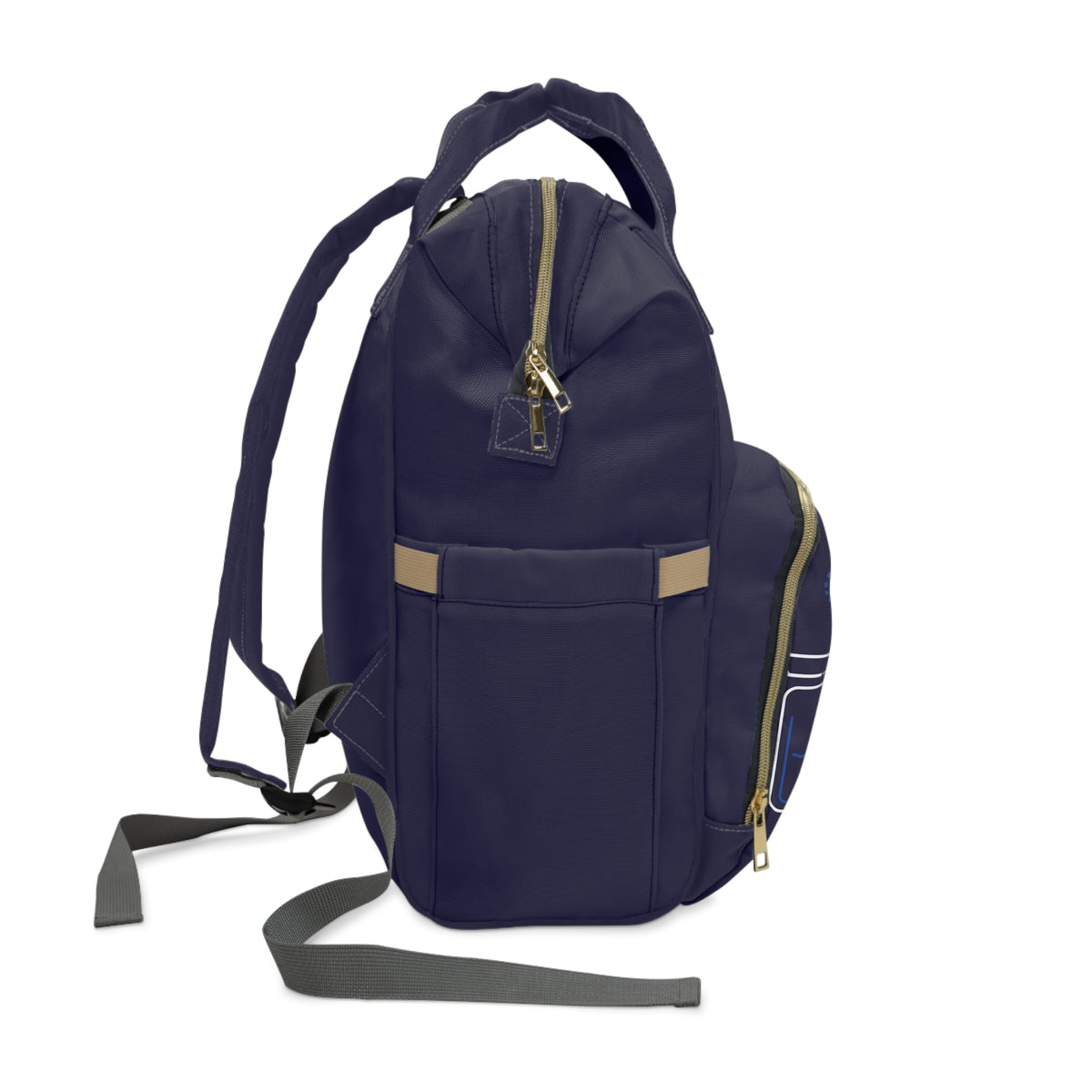Multifunctional Diaper Backpack — Navy Baby Care Bag with Waterproof Front Pocket