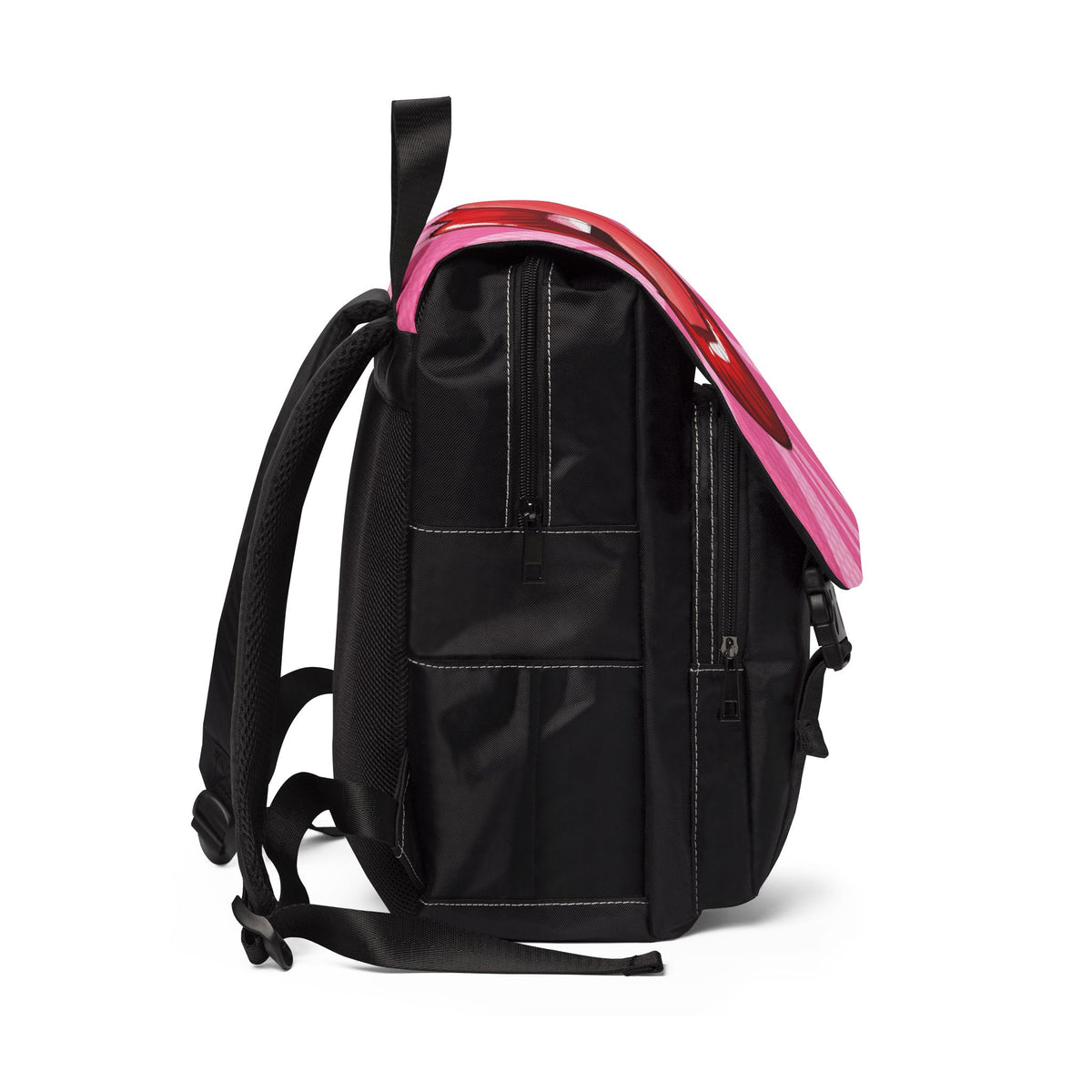 Pop Art Kiss Backpack – Pink Lip Print Casual Shoulder Backpack