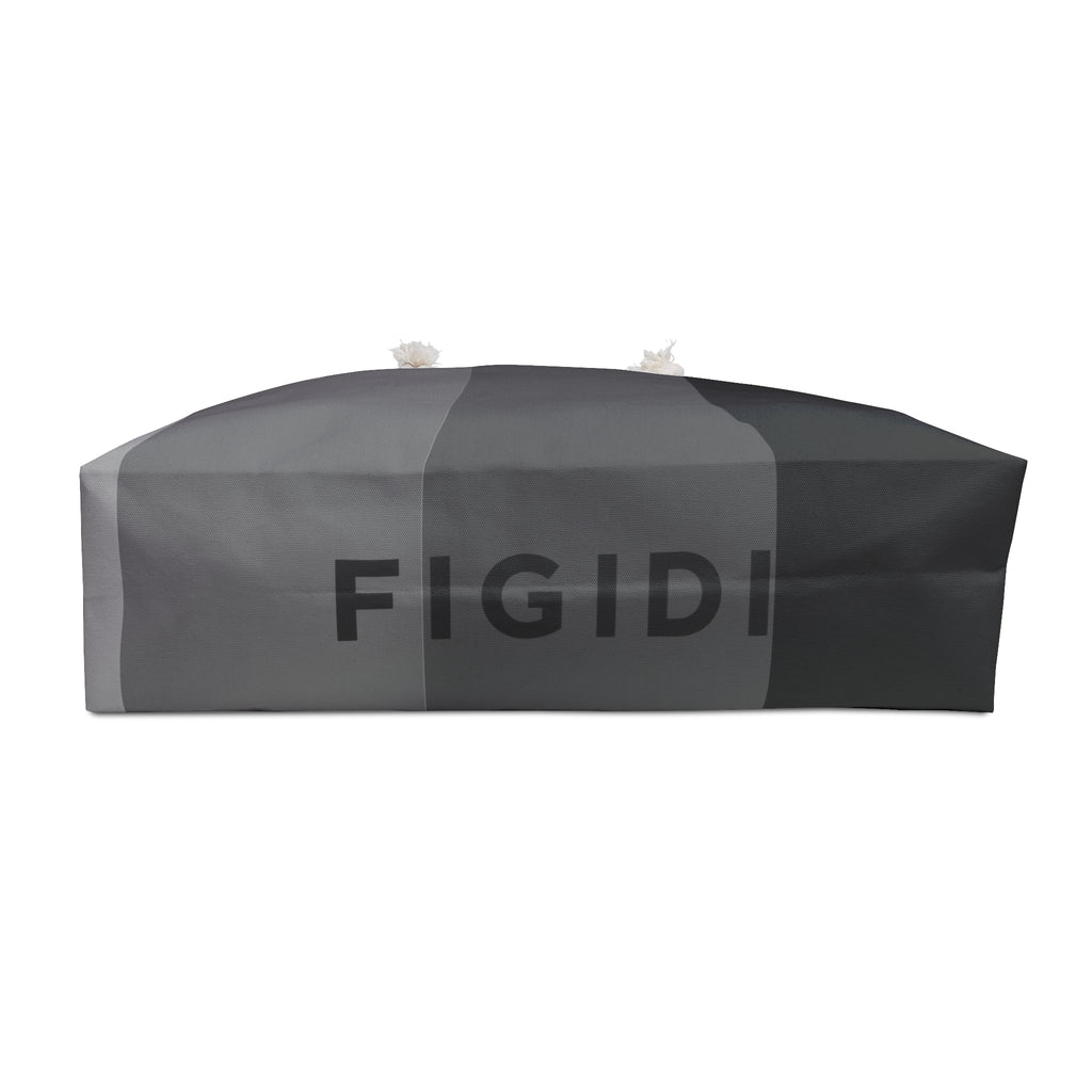 Gray Gradient Weekender Bag — Large Striped Travel Tote