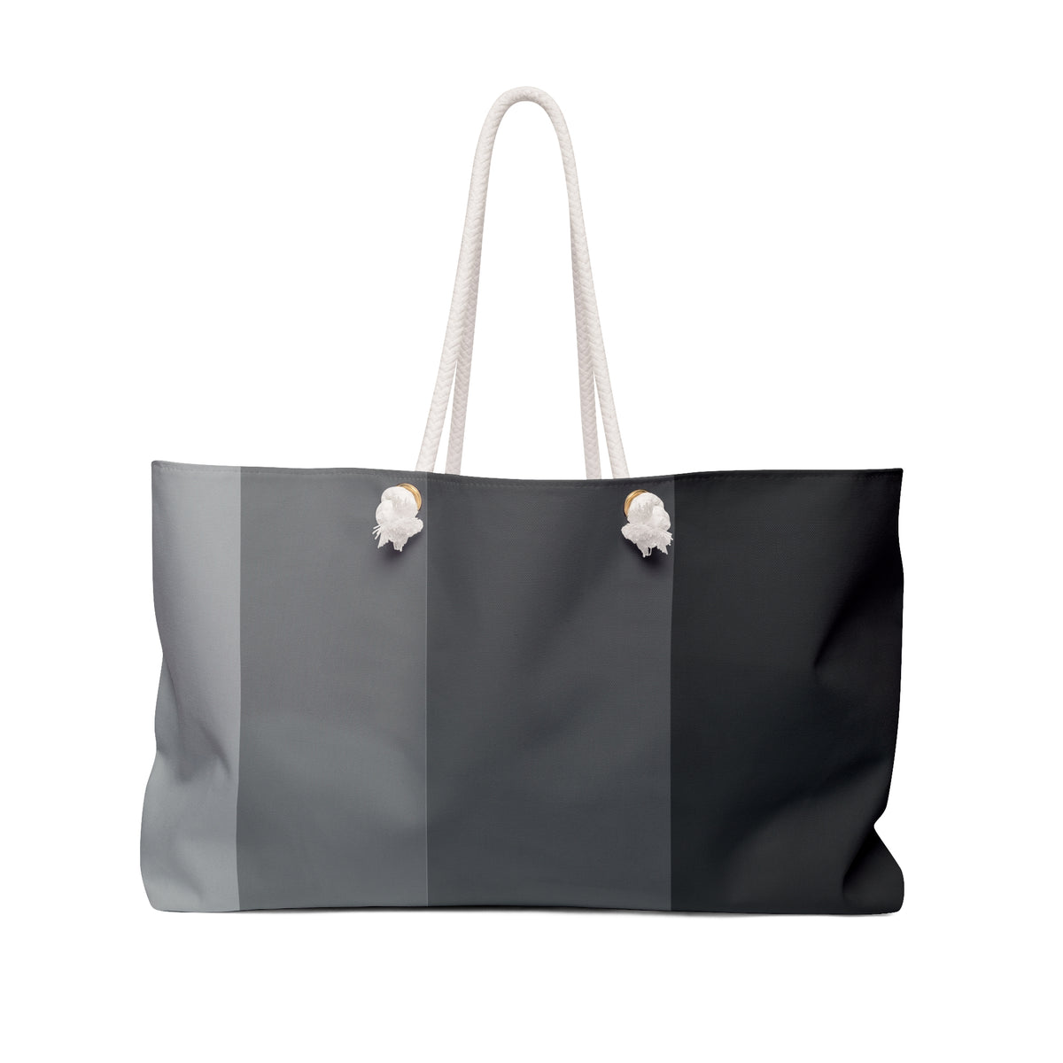 Gray Gradient Weekender Bag — Large Striped Travel Tote