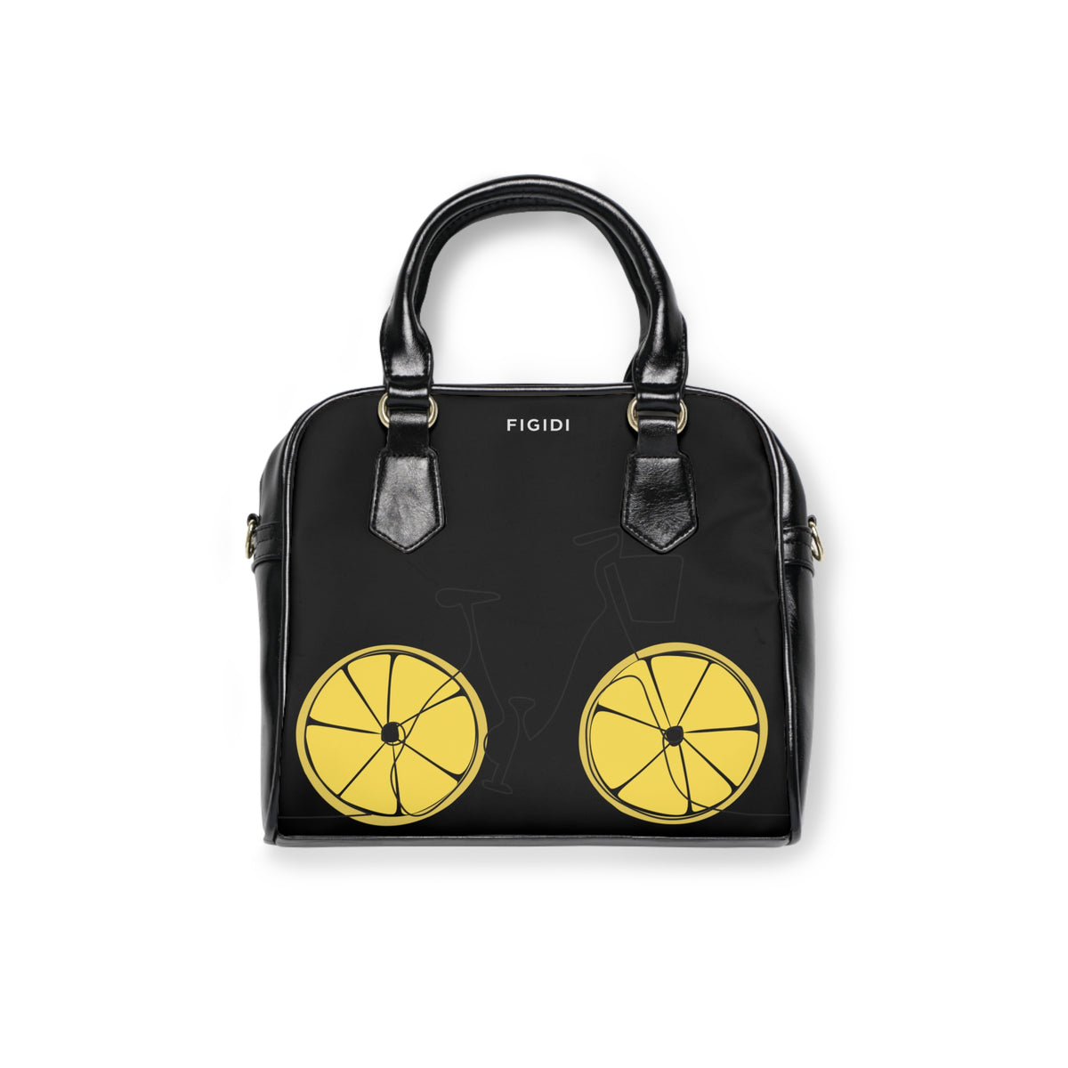 Shoulder Handbag — Black Lemon Slice Tote Bag