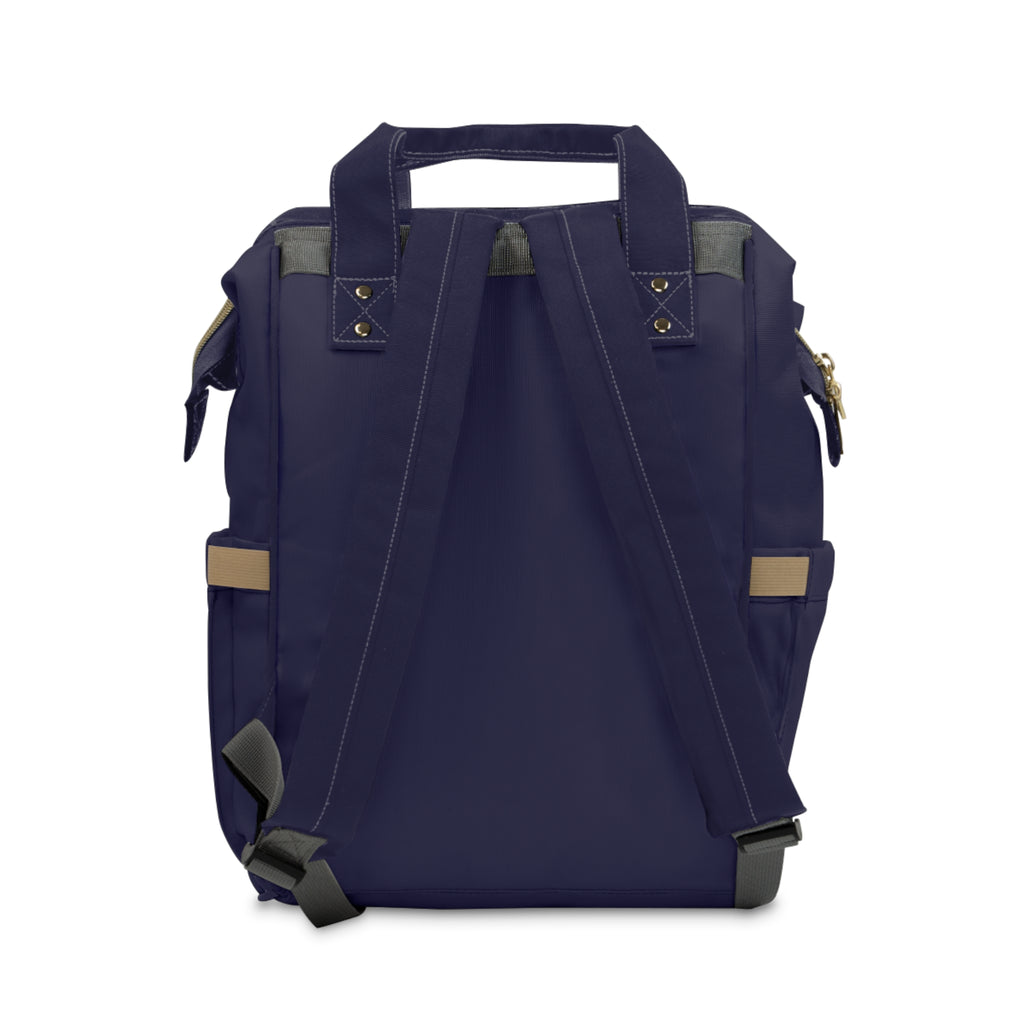 Multifunctional Diaper Backpack — Navy Baby Care Bag with Waterproof Front Pocket
