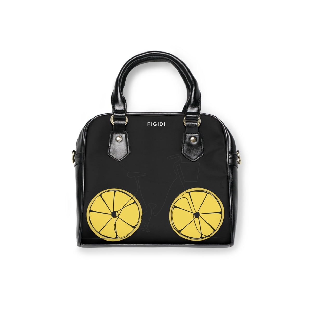 Shoulder Handbag — Black Lemon Slice Tote Bag