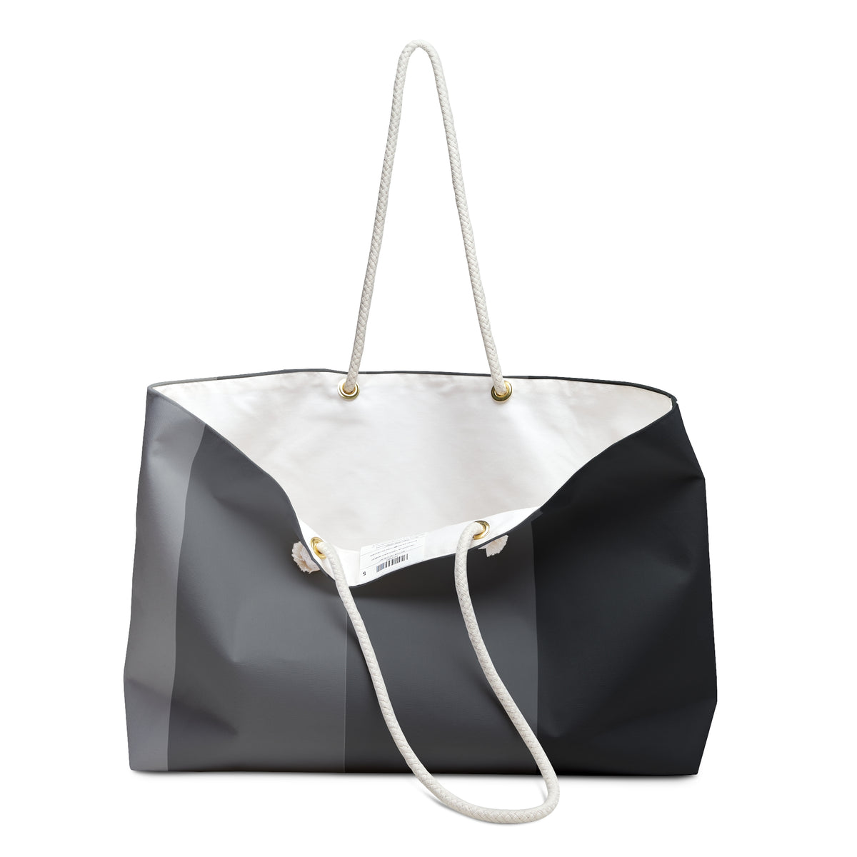 Gray Gradient Weekender Bag — Large Striped Travel Tote