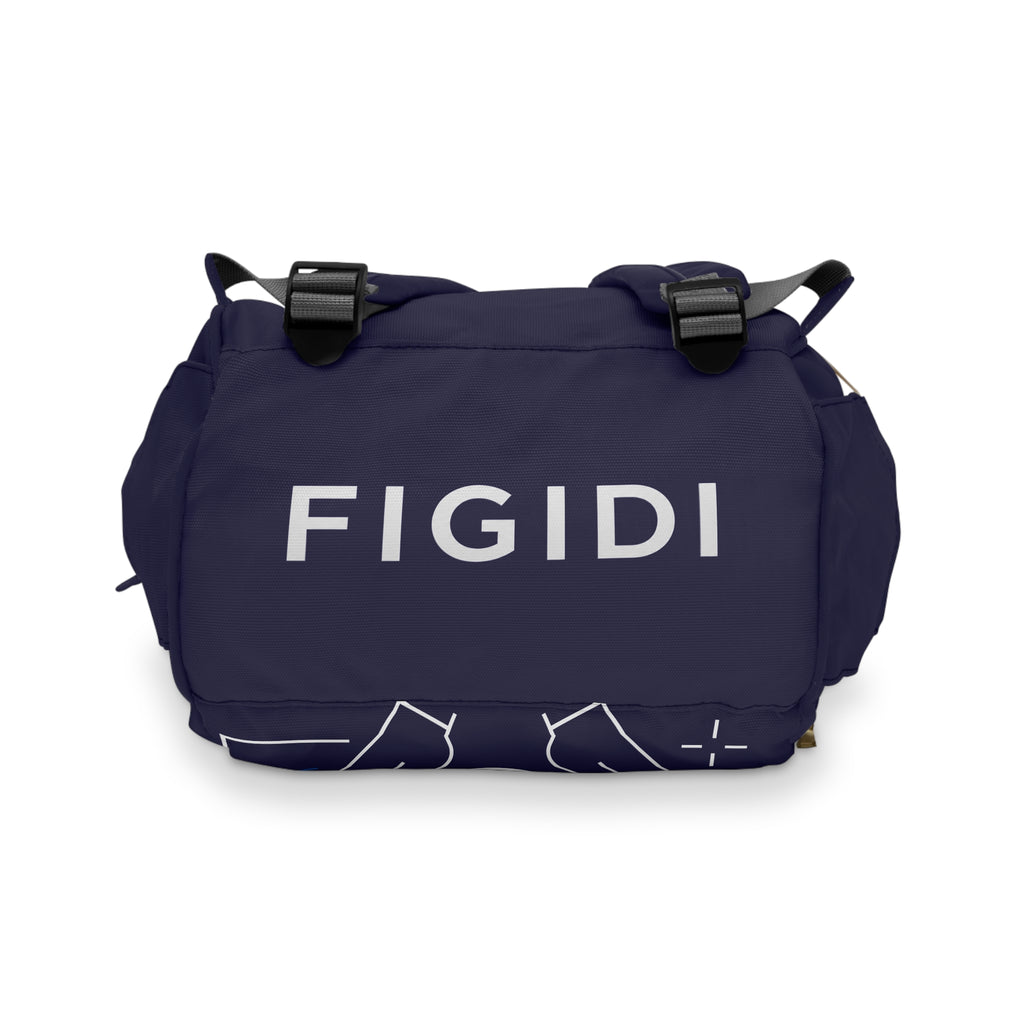 Multifunctional Diaper Backpack — Navy Baby Care Bag with Waterproof Front Pocket
