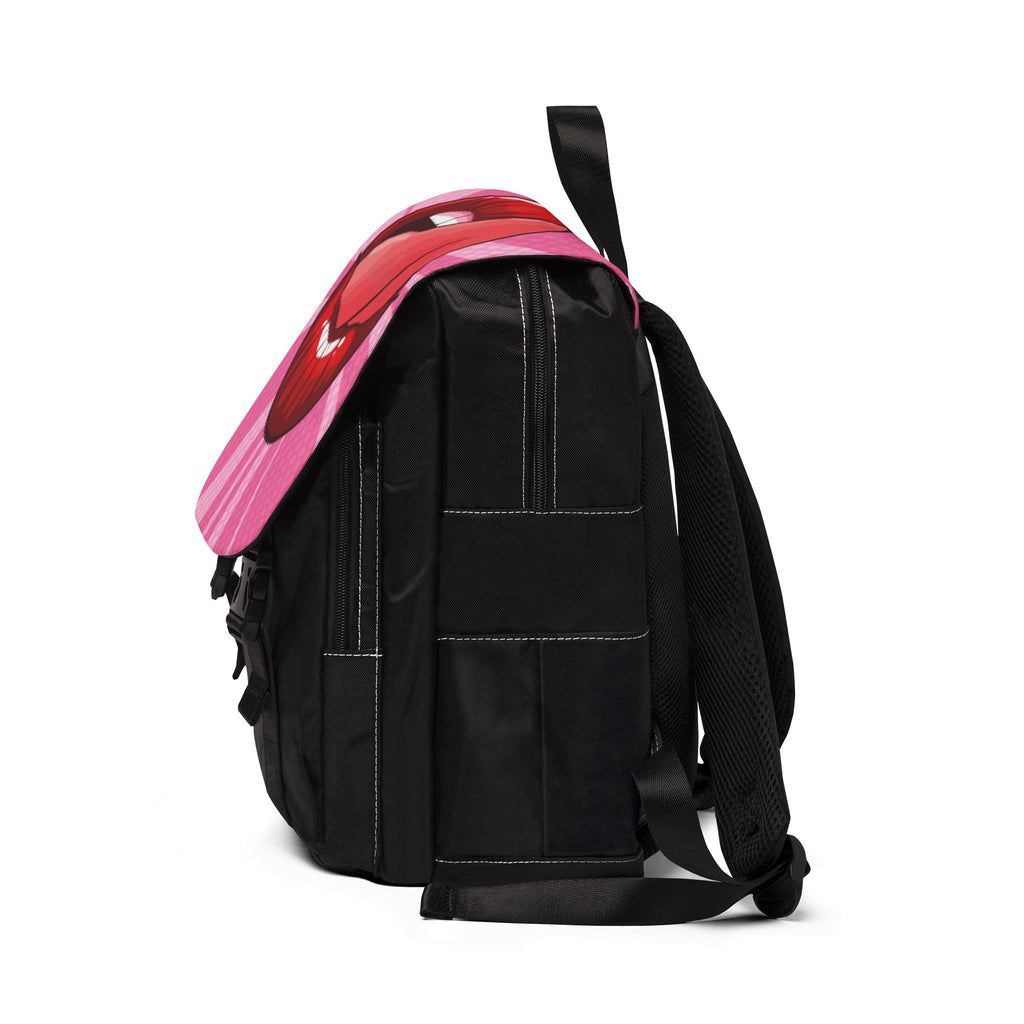 Pop Art Kiss Backpack – Pink Lip Print Casual Shoulder Backpack
